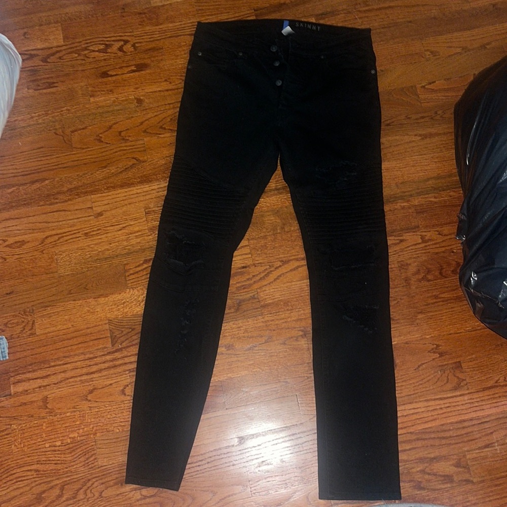 H&M black biker jeans